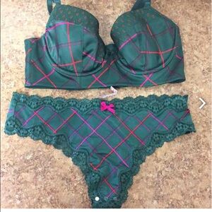 Vs satin mini bustier bra set